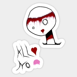 All Heart No Brain Sticker